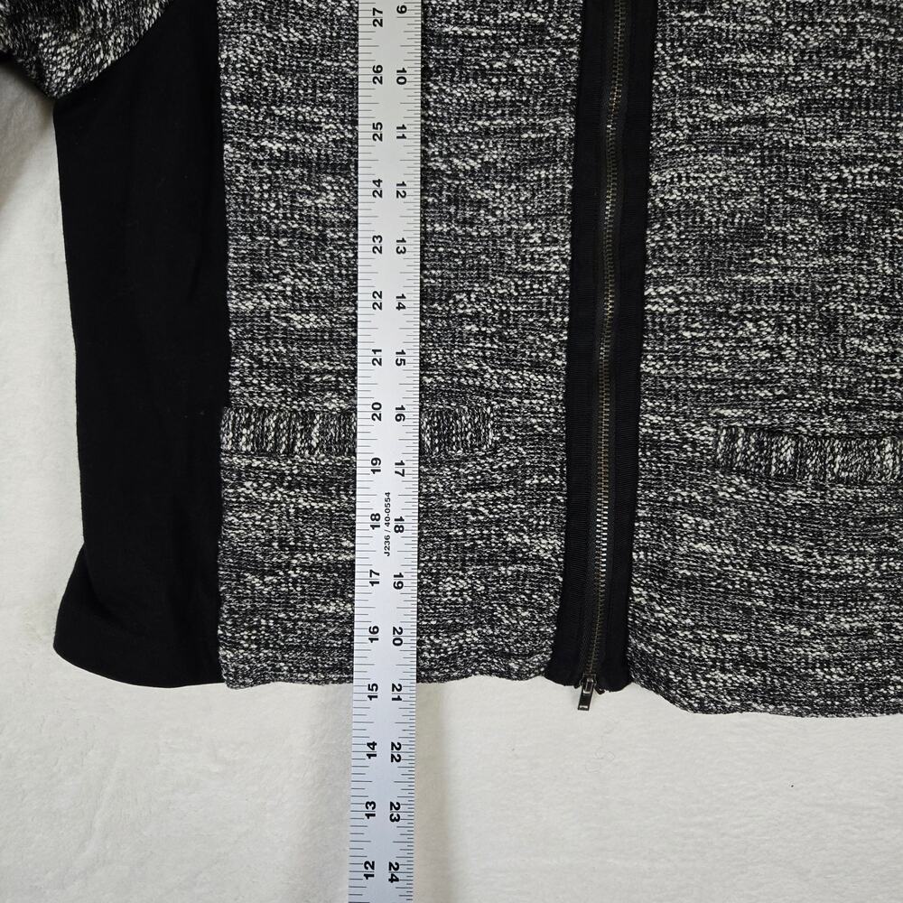 Eileen Fisher Tweed Cropped Jacket Blazer Knit Zip Up Ponte Panels Large 0838 - Picture 9 of 11